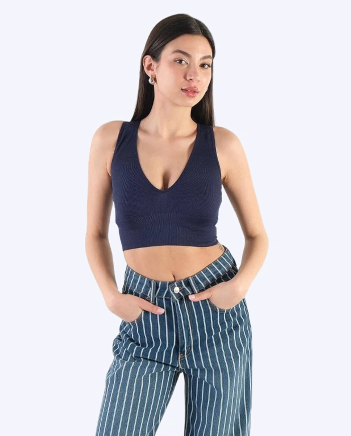 V Yaka Kalın Askılı Seamless Crop 2
